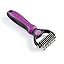 WePet Grooming Rake for Dogs & Cats, Double-Sided Deshedding Brush, Extra-Wide Dematting Tool, Slicker Comb for Undercoat & Loose Hair Removal, Reduces Shedding by 95%, Blue, Small