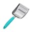 WePet Cat Litter Scoop, Aluminum Alloy Sifter, Kitty Metal Scooper, Deep Shovel, Long Handle, Poop Sifting, Kitten Pooper Lifter, Durable, Heavy Duty, for Litter Box