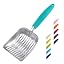 WePet Cat Litter Scoop, Aluminum Alloy Sifter, Kitty Metal Scooper, Deep Shovel, Long Handle, Poop Sifting, Kitten Pooper Lifter, Durable, Heavy Duty, for Litter Box