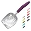 WePet Cat Litter Scoop, Aluminum Alloy Sifter, Kitty Metal Scooper, Deep Shovel with Diagonal Sifting Hole, Long Handle, Kitten Poop Lifter for Litter Box, Medium Size, Blue Handle