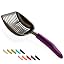 WePet Cat Litter Scoop, Non-Stick Plated Aluminum Alloy Sifter, Kitty Durable Metal Scooper, Deep Shovel, Long Handle, Kitten Pooper Lifter, Size Large, Coated Black Body with Black Handle