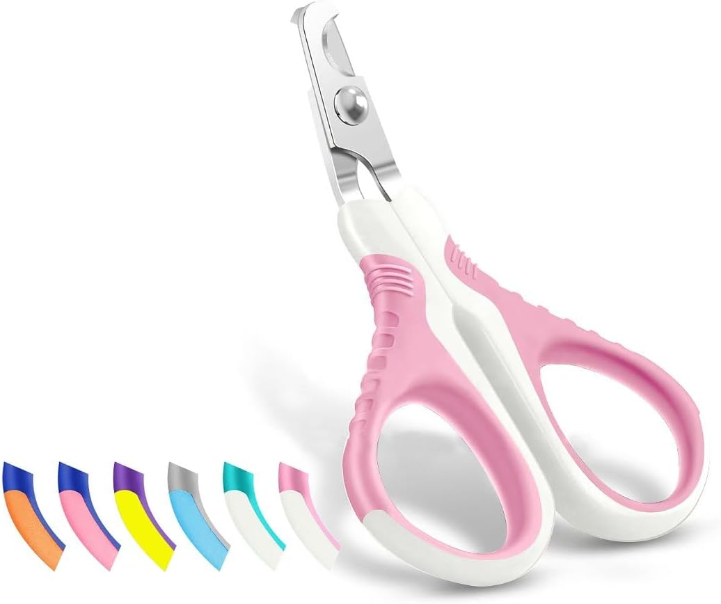 WePet Pet Nail Clippers U07.1, Professional Claw Trimmer, Bended Scissor Special for Cats, Kittens, Dogs, Puppies, Small Animals, White/Pine Green