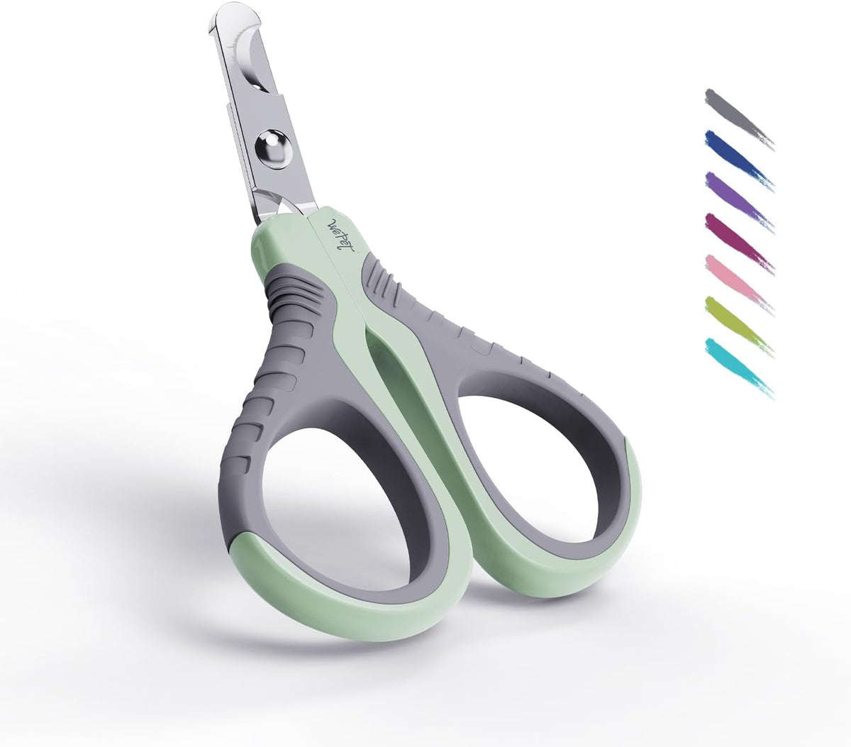 WePet Pet Nail Clippers U07.1, Professional Claw Trimmer, Bended Scissor Special for Cats, Kittens, Dogs, Puppies, Small Animals, White/Pine Green