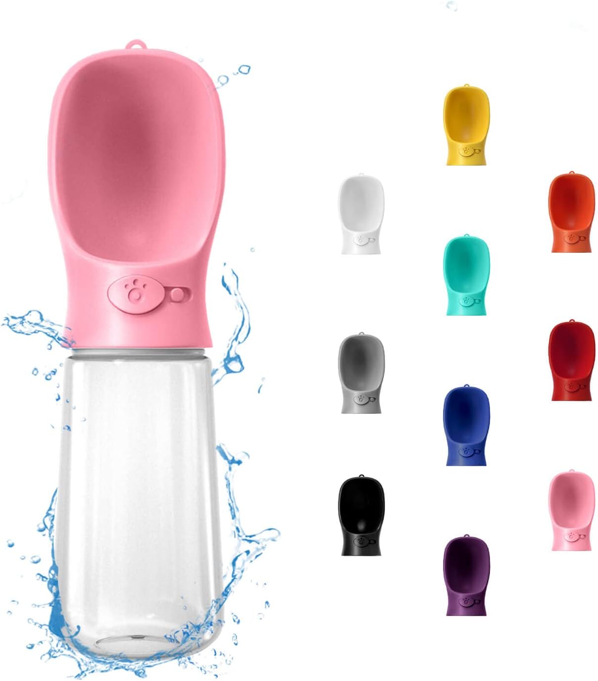 WePet Portable Dog Water Bottle, 12 OZ, Leak Proof Puppy Water Dispenser with Drinking Feeder for Pets Outdoor Walking, Hiking, Travel, Food Grade Plastic