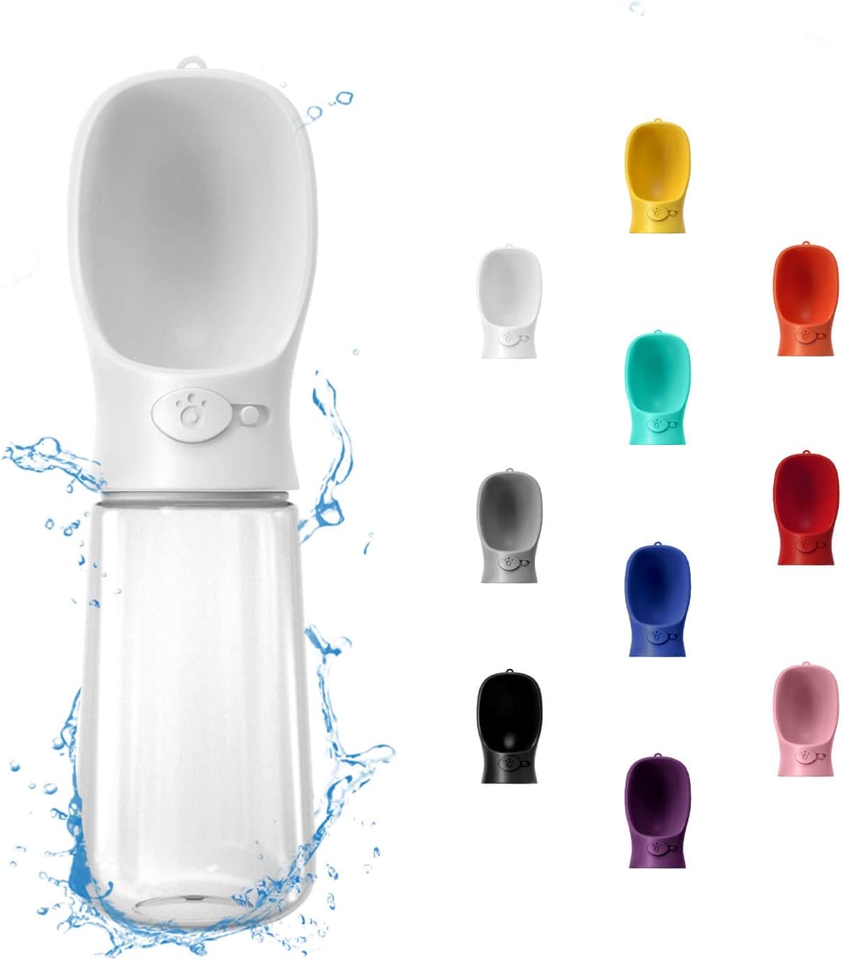WePet Portable Dog Water Bottle, 12 OZ, Leak Proof Puppy Water Dispenser with Drinking Feeder for Pets Outdoor Walking, Hiking, Travel, Food Grade Plastic