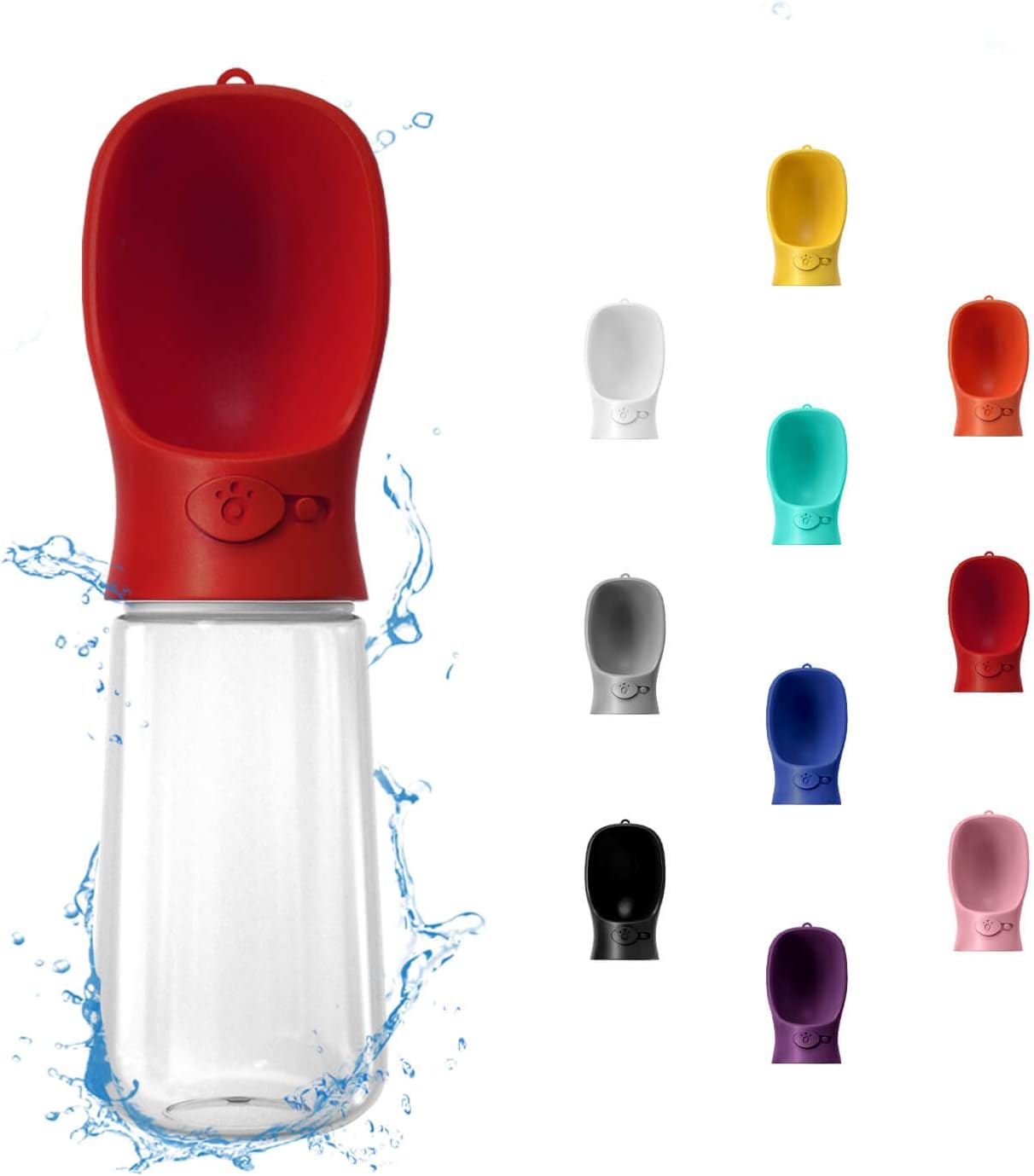 WePet Portable Dog Water Bottle, 12 OZ, Leak Proof Puppy Water Dispenser with Drinking Feeder for Pets Outdoor Walking, Hiking, Travel, Food Grade Plastic