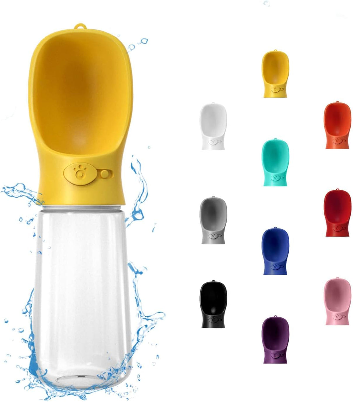 WePet Portable Dog Water Bottle, 12 OZ, Leak Proof Puppy Water Dispenser with Drinking Feeder for Pets Outdoor Walking, Hiking, Travel, Food Grade Plastic