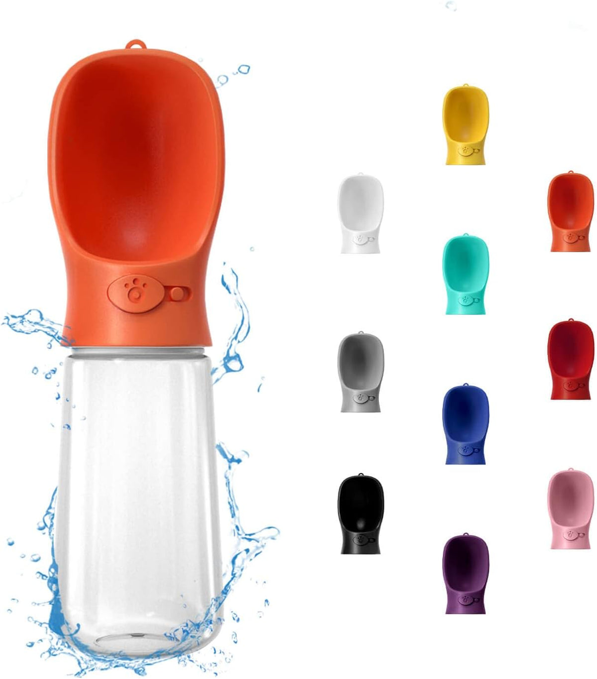 WePet Portable Dog Water Bottle, 12 OZ, Leak Proof Puppy Water Dispenser with Drinking Feeder for Pets Outdoor Walking, Hiking, Travel, Food Grade Plastic