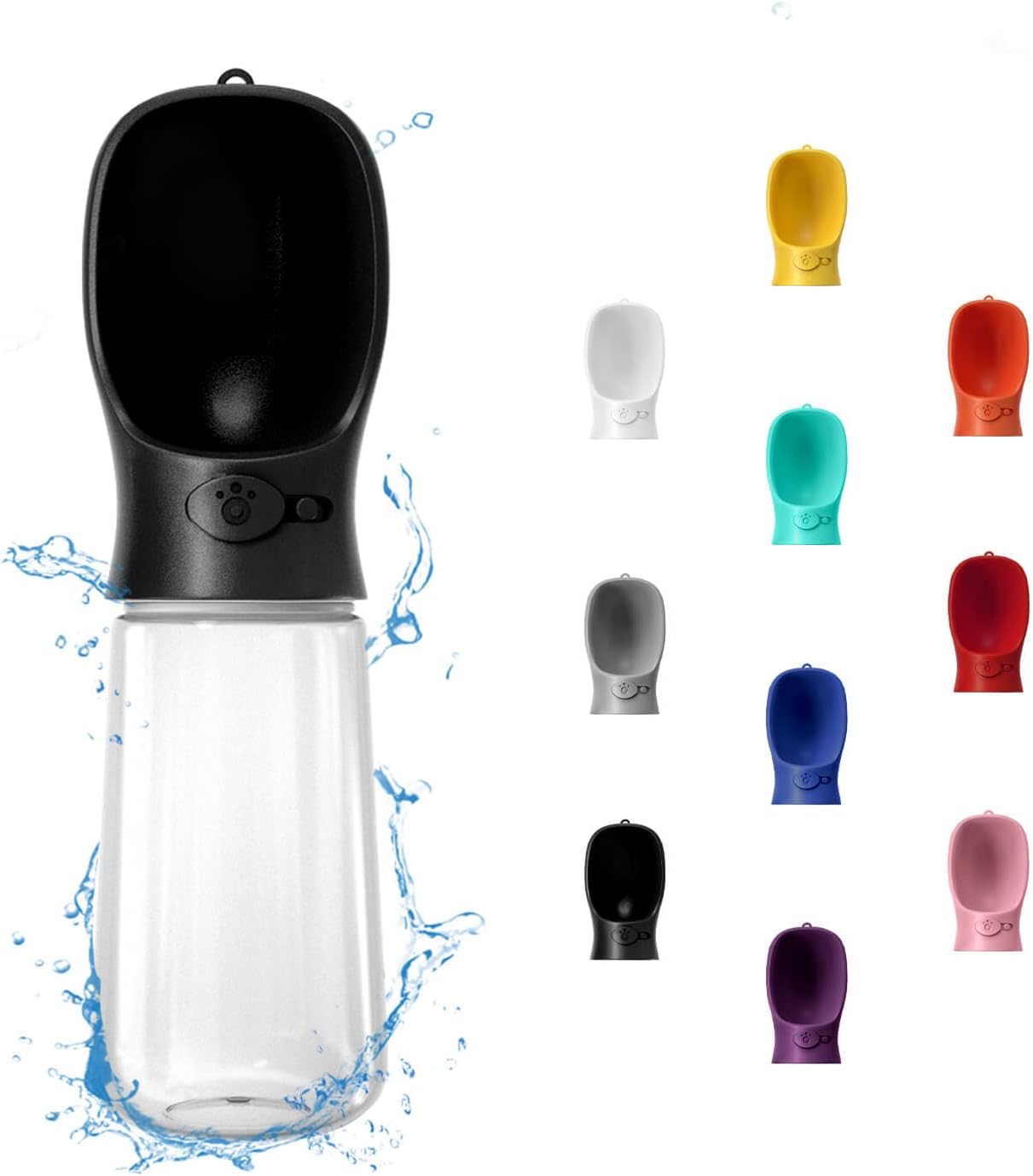 WePet Portable Dog Water Bottle, 12 OZ, Leak Proof Puppy Water Dispenser with Drinking Feeder for Pets Outdoor Walking, Hiking, Travel, Food Grade Plastic