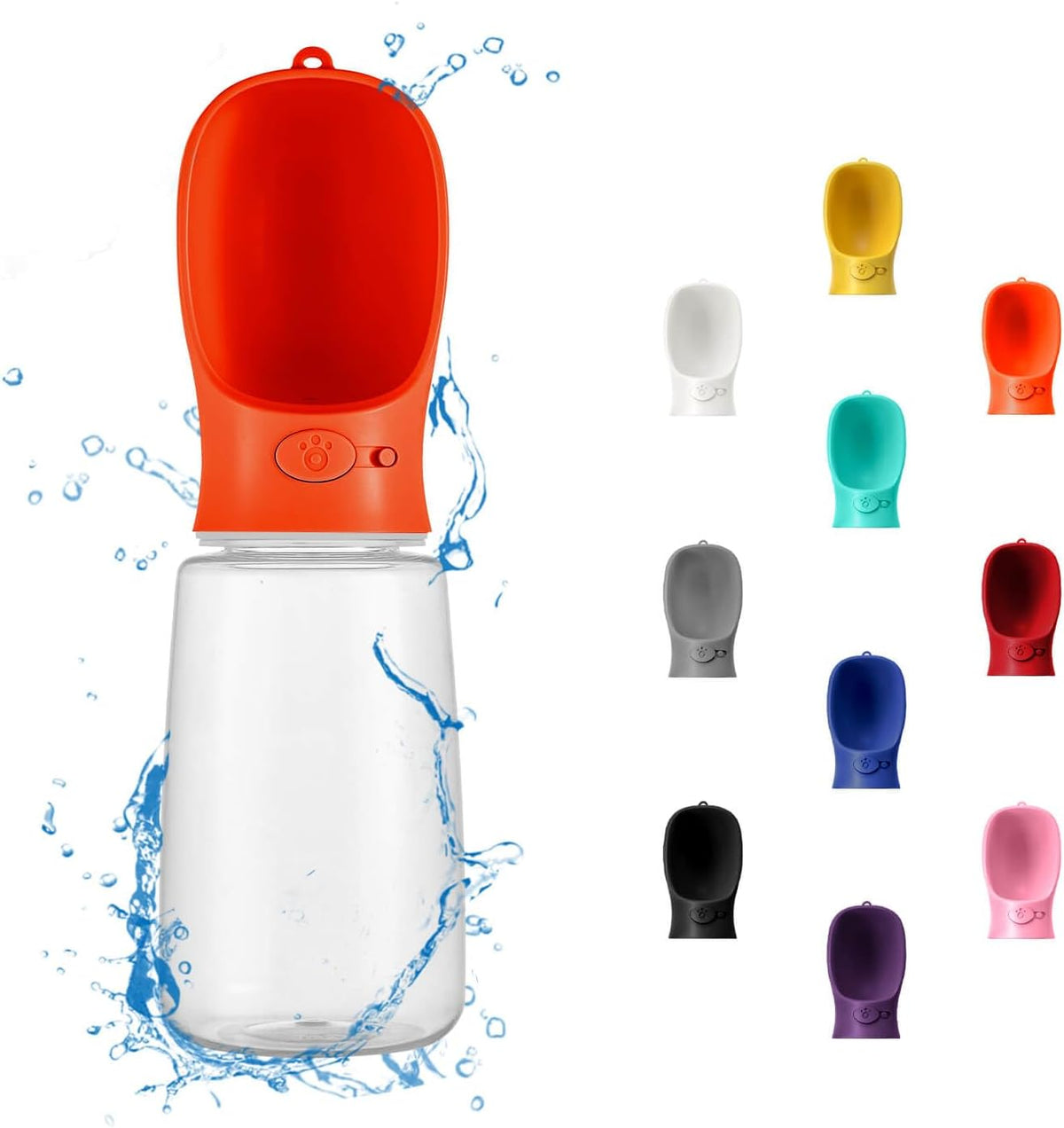 WePet Portable Dog Water Bottle, 12 OZ, Leak Proof Puppy Water Dispenser with Drinking Feeder for Pets Outdoor Walking, Hiking, Travel, Food Grade Plastic