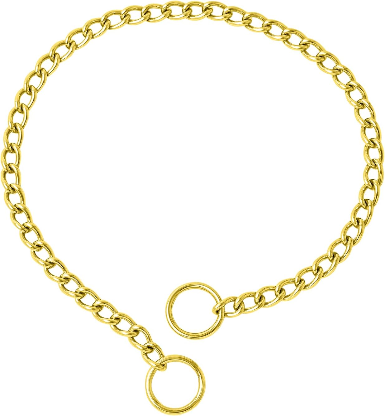 WePet Dog Chain Collar, Metal Slip Collar, Heavy Duty Choke Collar, for Training, Control, Durable Steel Cuban Links, Avail, Silver, XS