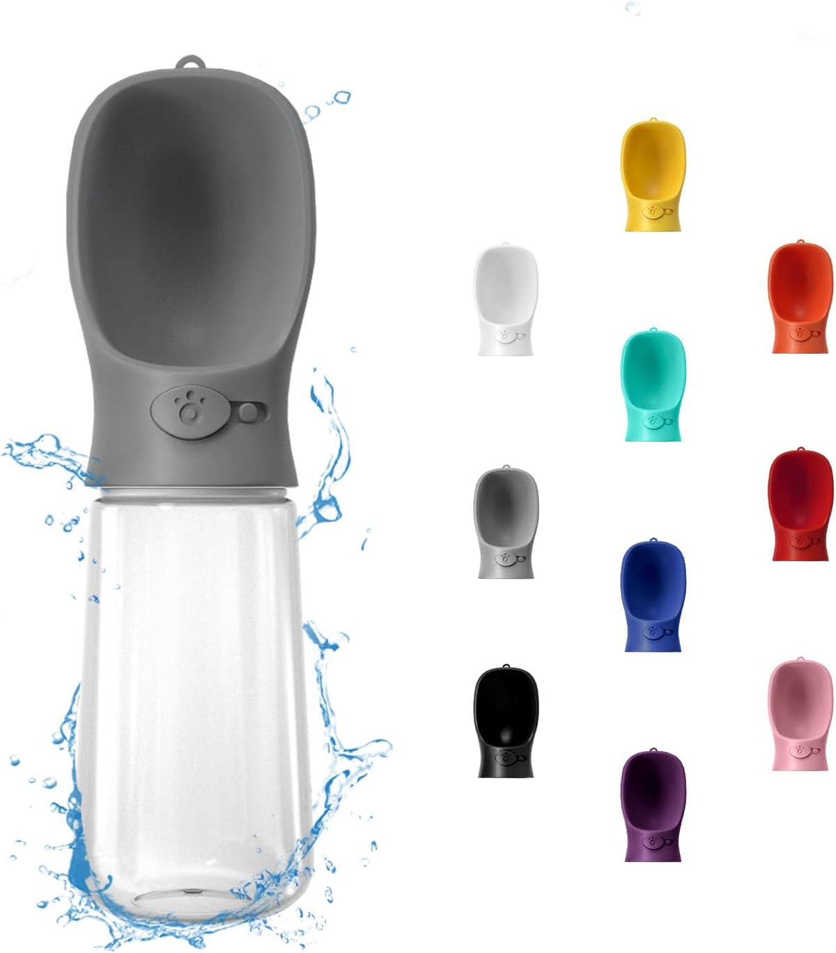 WePet Portable Dog Water Bottle, 12 OZ, Leak Proof Puppy Water Dispenser with Drinking Feeder for Pets Outdoor Walking, Hiking, Travel, Food Grade Plastic