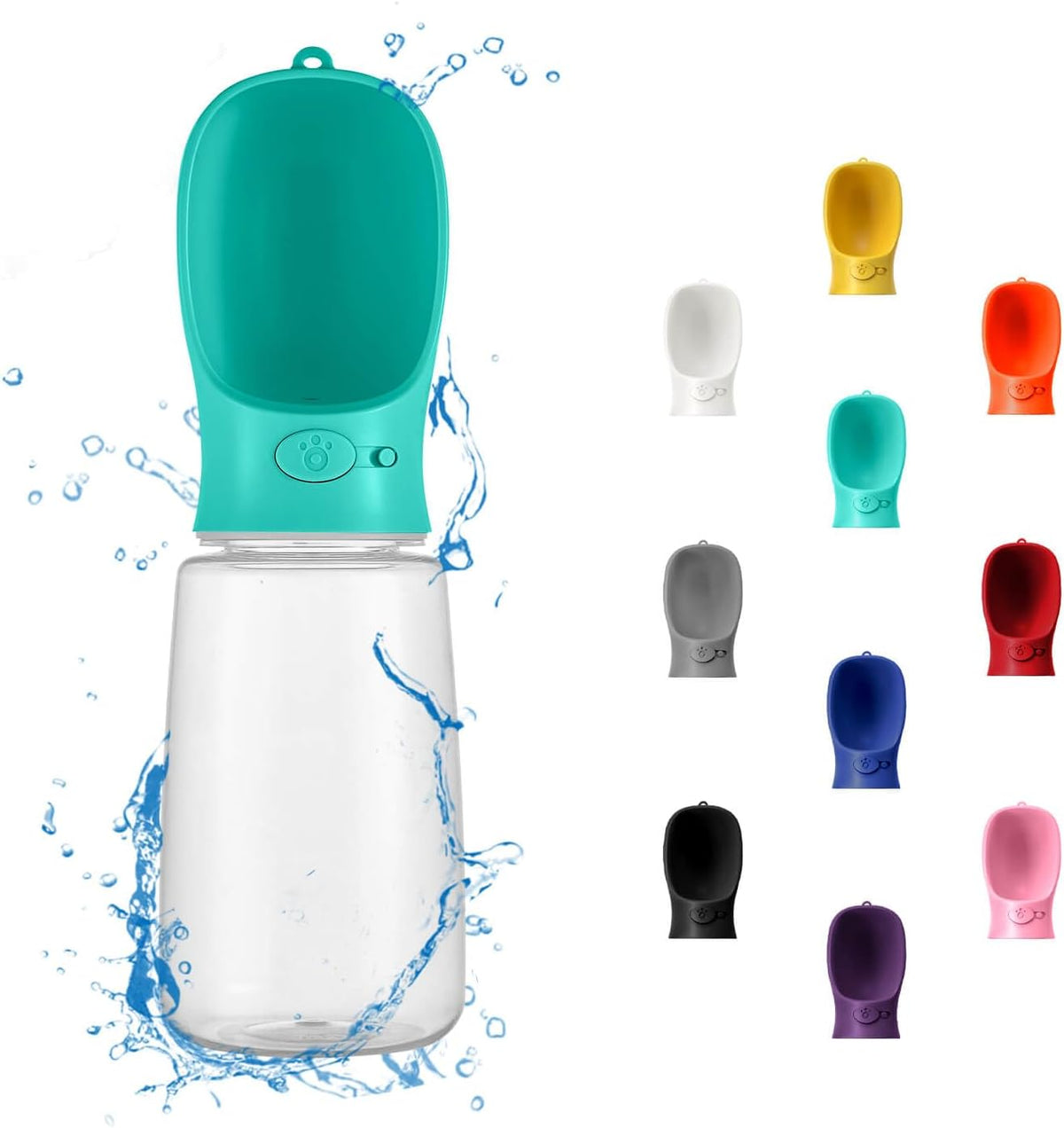 WePet Portable Dog Water Bottle, 12 OZ, Leak Proof Puppy Water Dispenser with Drinking Feeder for Pets Outdoor Walking, Hiking, Travel, Food Grade Plastic