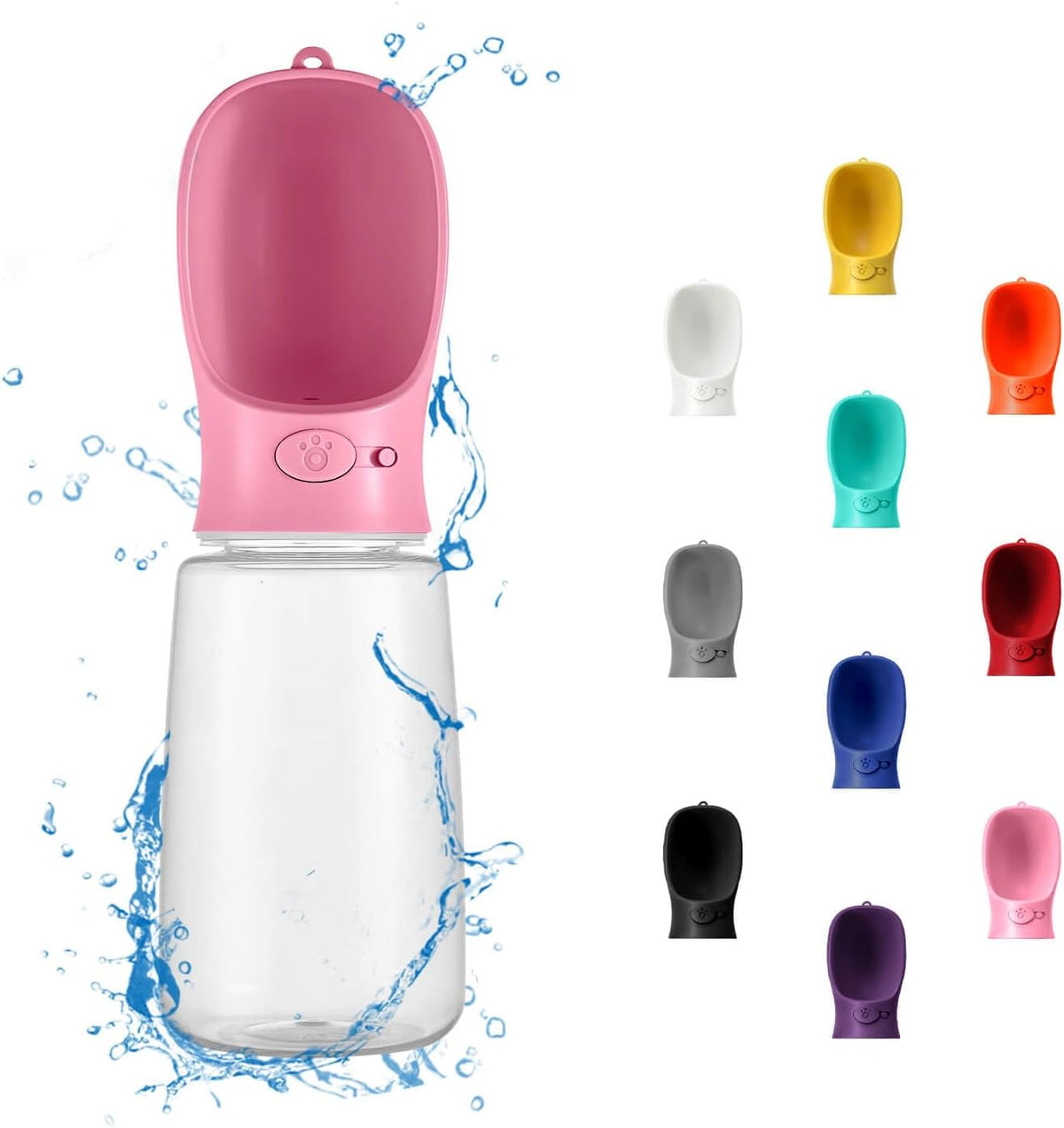 WePet Portable Dog Water Bottle, 12 OZ, Leak Proof Puppy Water Dispenser with Drinking Feeder for Pets Outdoor Walking, Hiking, Travel, Food Grade Plastic