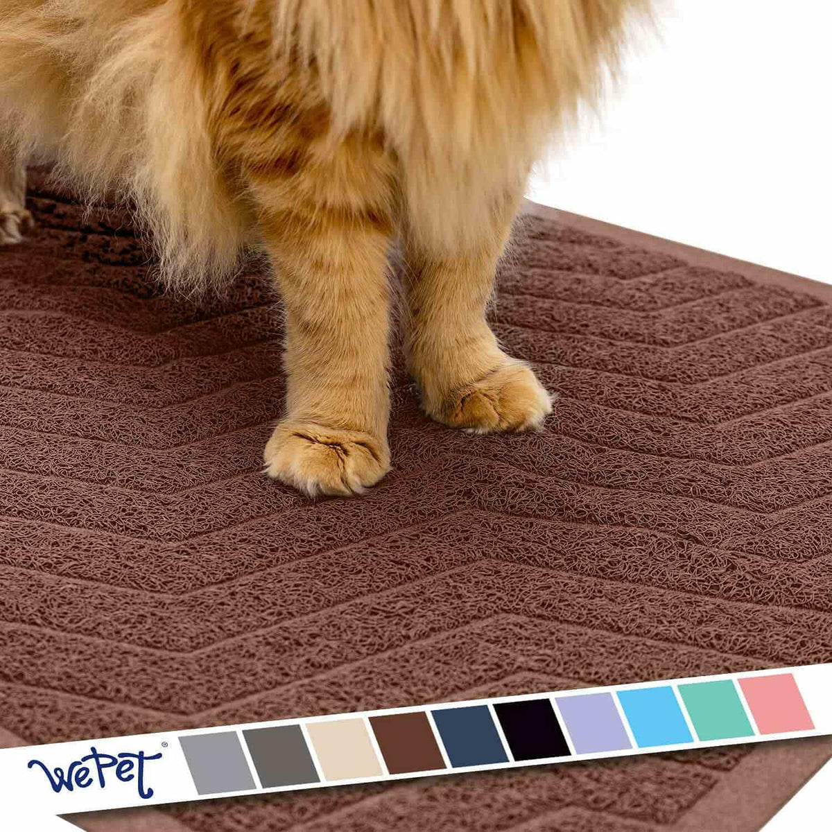 WePet Cat Litter Box Mat(No. 02-2), Kitty Premium PVC Pad, Durable Trapping Rug, Phthalate Free, Urine-Resistant, Scatter Control, XXL 47 x 36, Grey