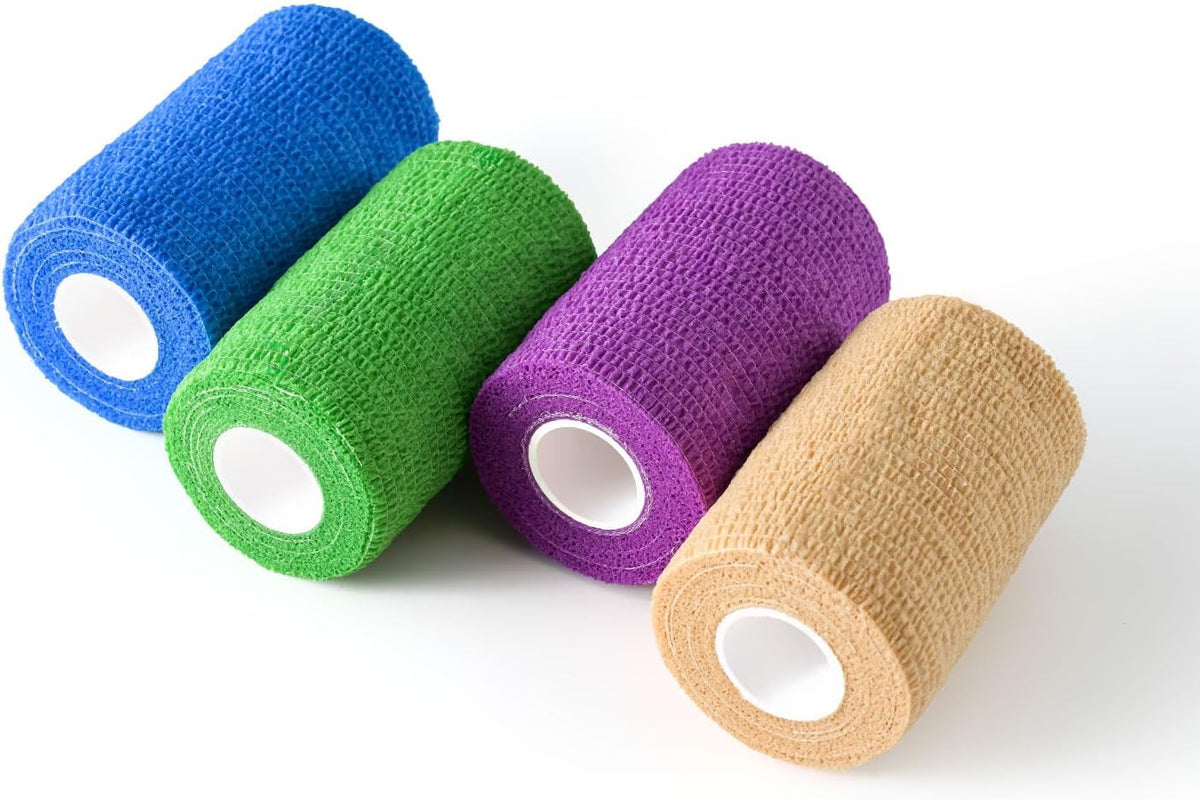 WePet Pet Wrap, Self-Adhesive Non-Woven Bandage, Emergency Cohesive Gauze, for Dogs, Cats, Horse, Birds, Wounds, Wrist Healing, Ankle Sprain, 2 Inch, 12 Rolls