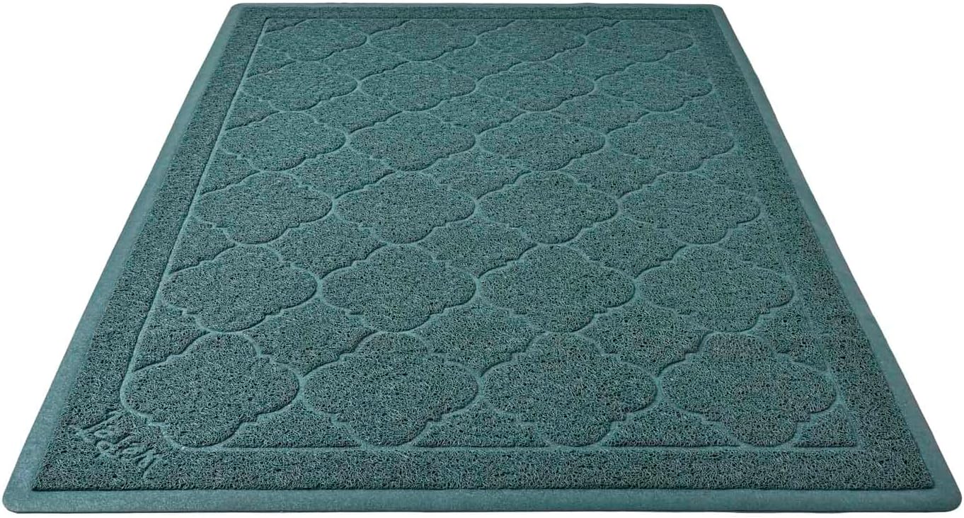 WePet Cat Litter Box Mat, Kitty Premium PVC Pad, Durable Trapping Rug, Phthalate Free, Urine-Resistant, Scatter Control, XXL 47 x 36 Inch, Grey