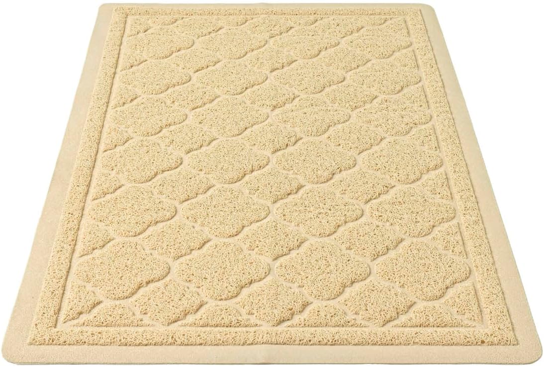 WePet Cat Litter Box Mat, Kitty Premium PVC Pad, Durable Trapping Rug, Phthalate Free, Urine-Resistant, Scatter Control, XXL 47 x 36 Inch, Grey