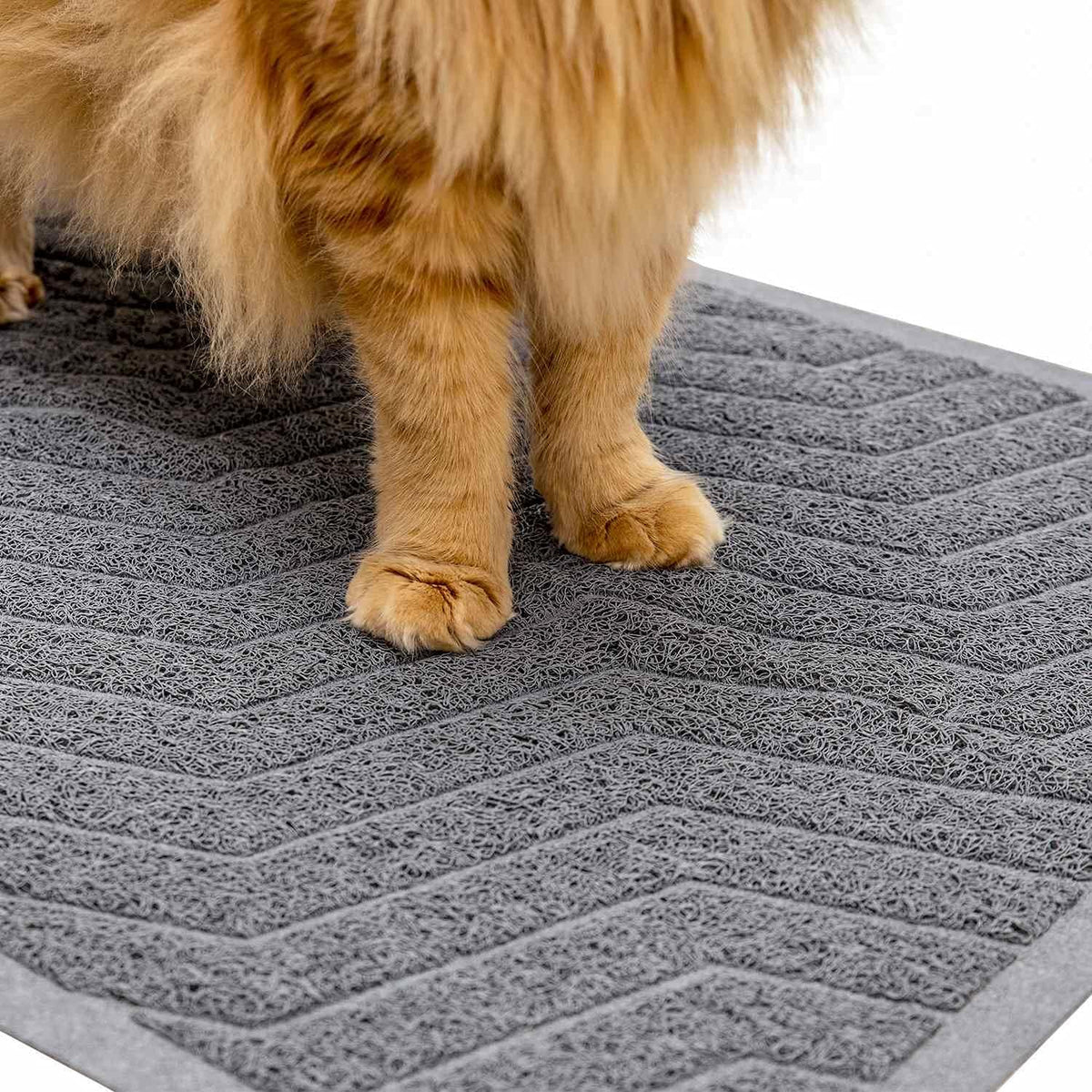 WePet Cat Litter Box Mat(No. 02-2), Kitty Premium PVC Pad, Durable Trapping Rug, Phthalate Free, Urine-Resistant, Scatter Control, XXL 47 x 36, Grey