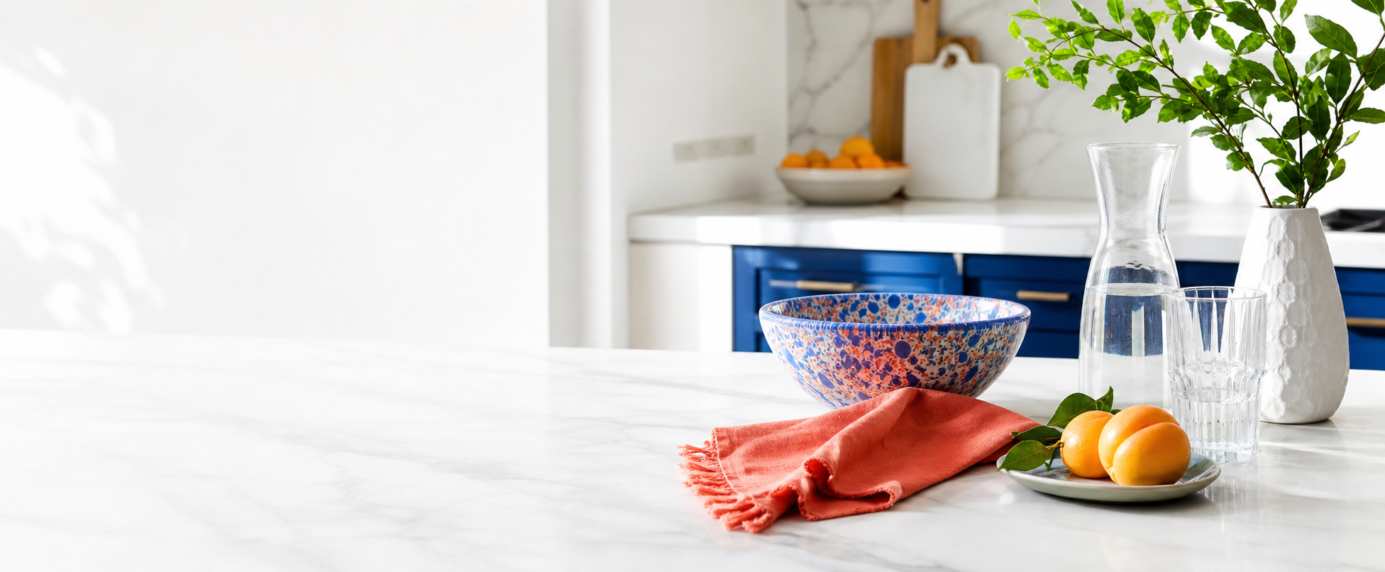 A thoughtfully styled everyday scene with clear space for store messaging